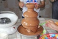 Chocolate fountain delicious beauty of the holiday season